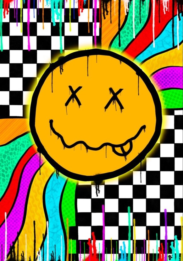 aesthetic trippy smiley face wallpaper 0072