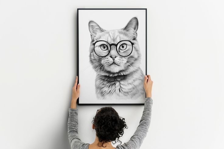 amusing cat with glasses graphics