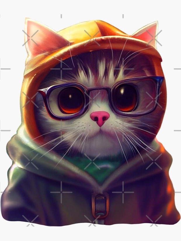 cat wearing glasses pfp