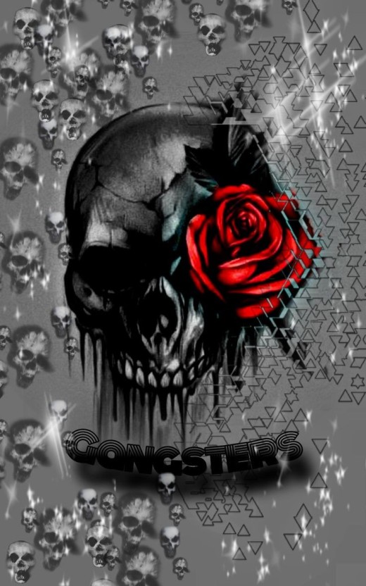 cool gangster skull wallpaper 0029