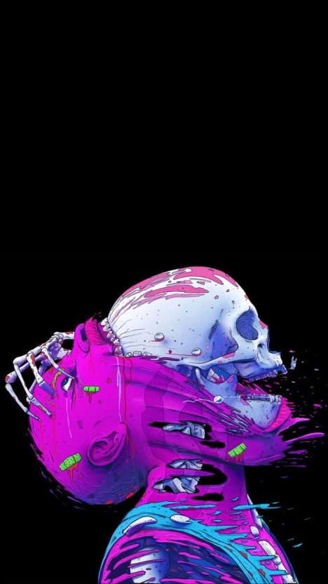 cool gangster skull wallpaper 0051