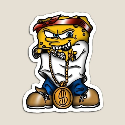 cool gangster spongebob digital art