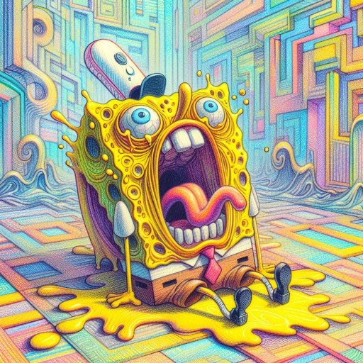 creative drippy spongebob illustrations