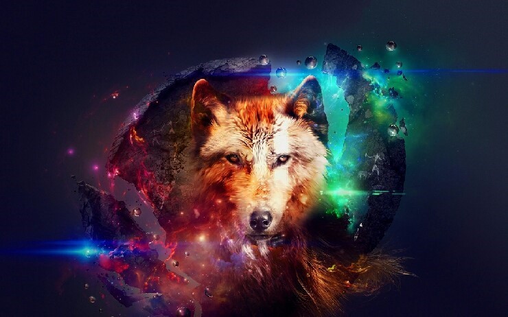 customize your epic fire wolf wallpaper