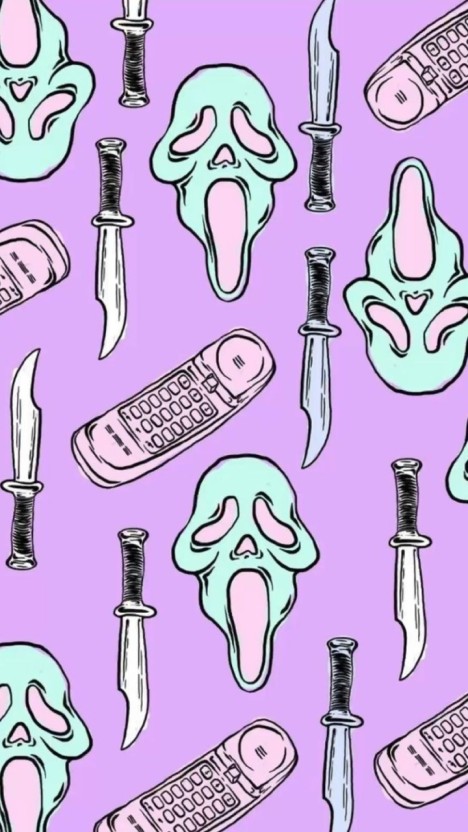 cute ghostface wallpaper pink aesthetic