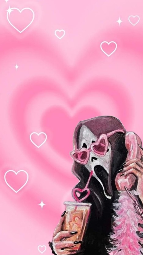 cute ghostface wallpaper pink 0046