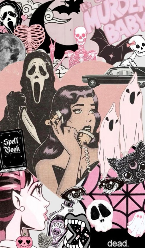 cute pink ghostface wallpaper designs