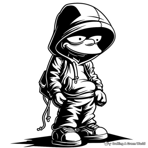 easy hood swag gangsta coloring pages for beginners