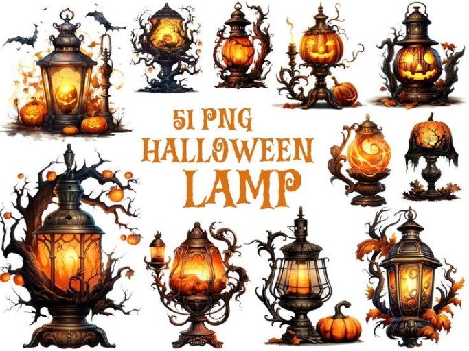 enchanting halloween fall background illustrations