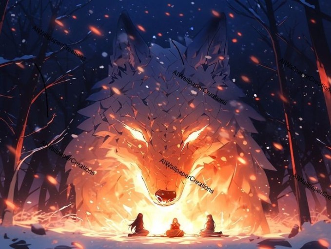 epic fire wolf wallpaper for desktops