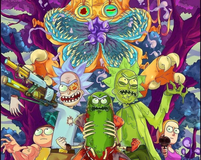 eye-catching trippy rick and morty wallpaper for fans