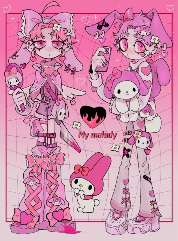 fun my melody cute wall art