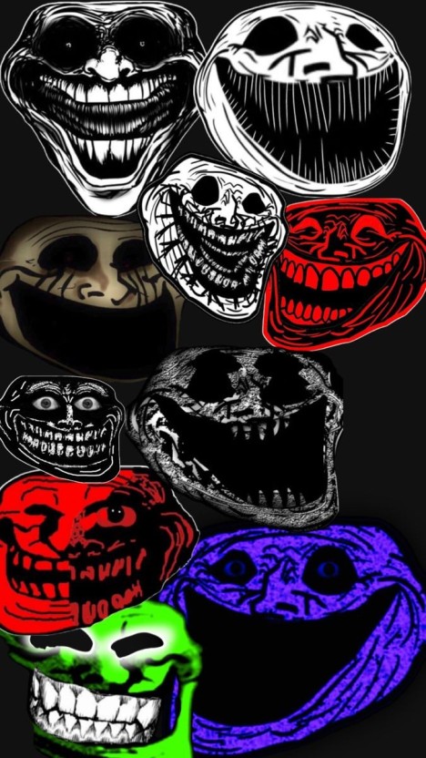 hilarious scary troll face wallpaper themes