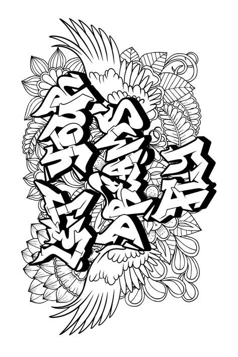 hood swag gangsta coloring pages with street art motifs