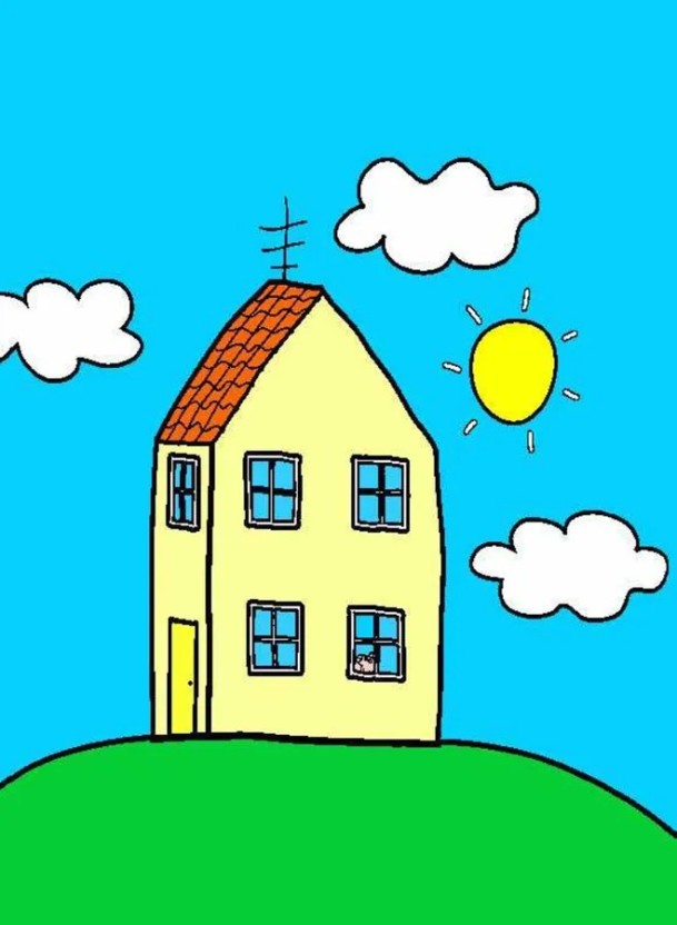 Peppa Pig house wallpaper design