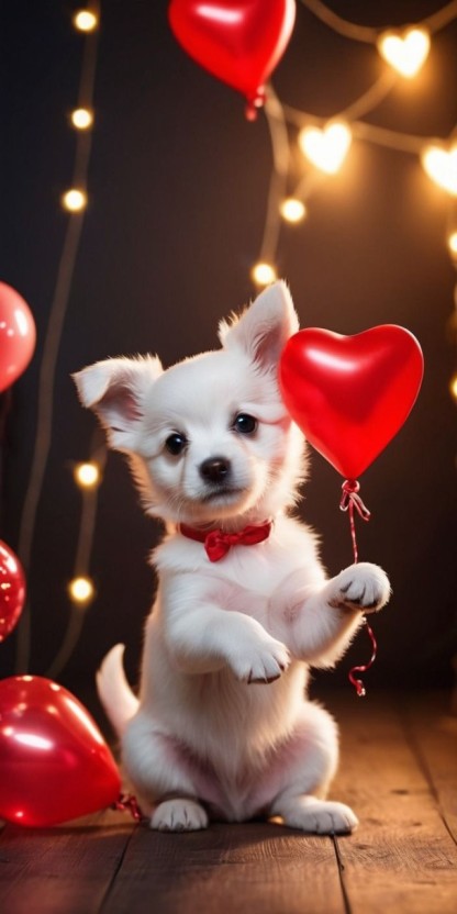 pink cute puppy wallpaper 0020