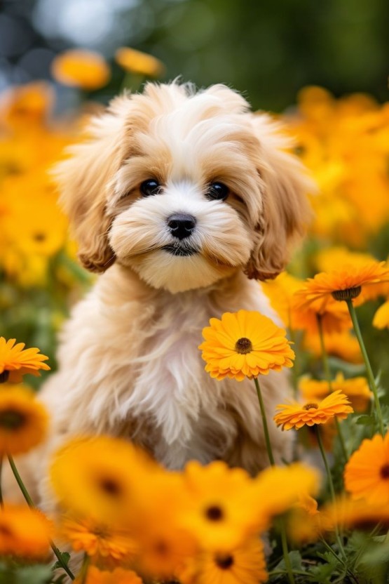 pink cute puppy wallpaper 0022