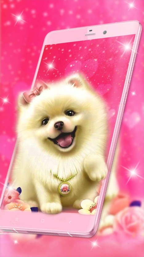 pink cute puppy wallpaper 0094