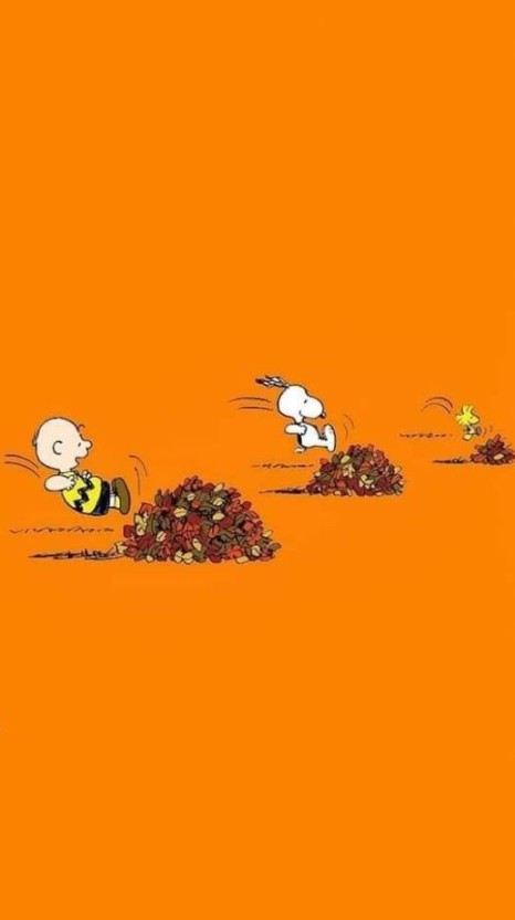 playful snoopy fall scene wallpapers