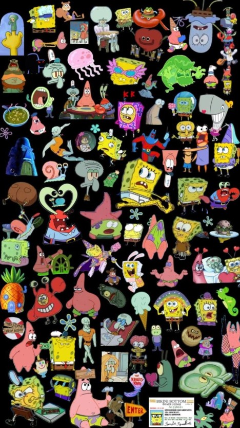 Spongebob wallpaper with funny characters