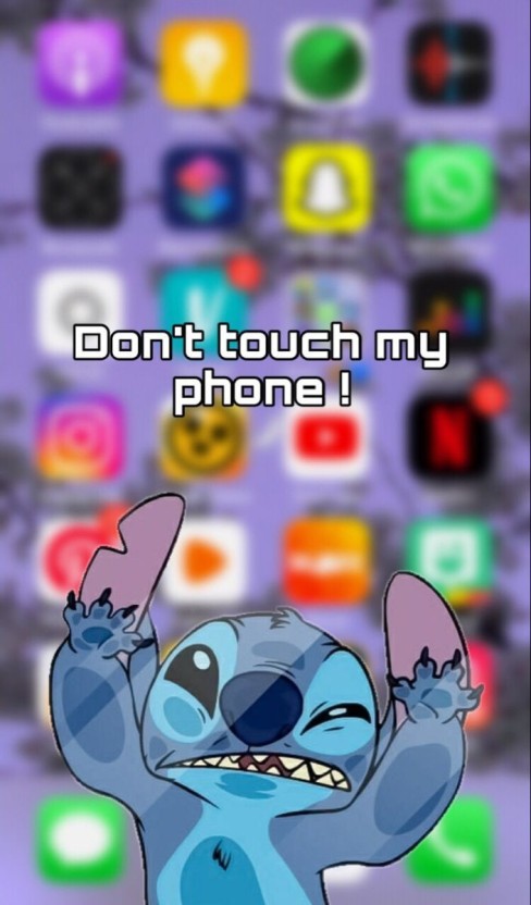 stitch wallpaper touch my phone and i'll bite you 0039