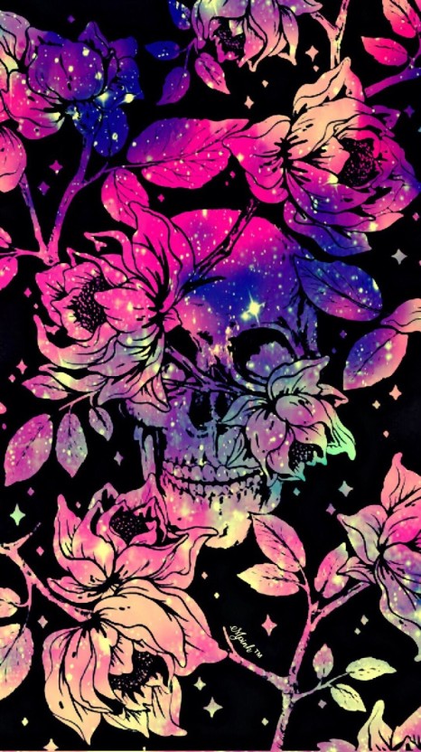 stylish galaxy skull wallpaper ideas