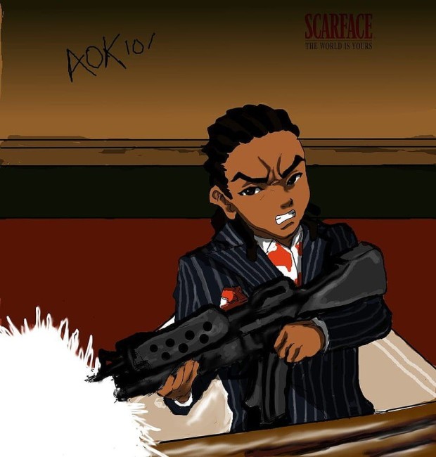 unique boondocks wallpaper drip artwork