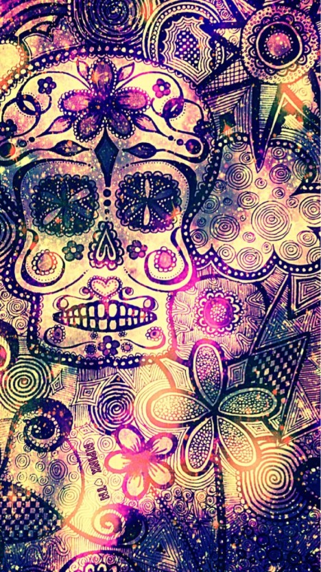 unique galaxy skull wallpaper designs