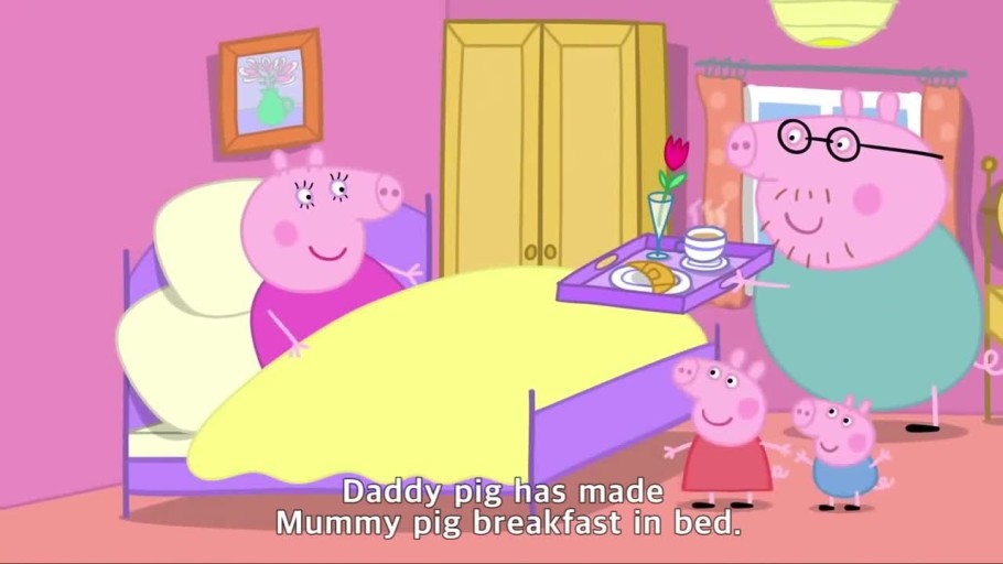 vibrant Peppa Pig house wallpaper